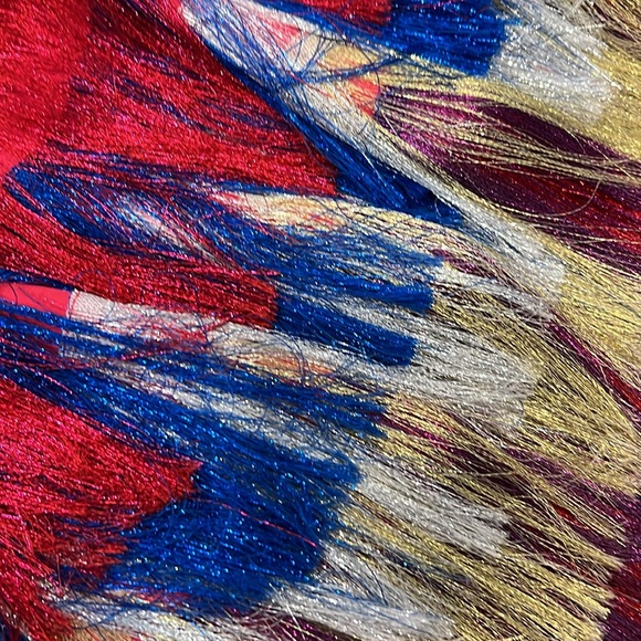 ASOS DESIGN - Mulit-color Holographic Fringe Tassel Cape - One Size - Picture 4 of 7